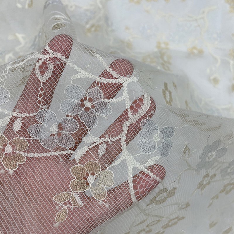 Lace Fabric Dress Floral Nylon Foil for Women's Wear Wholesale Supplie 12